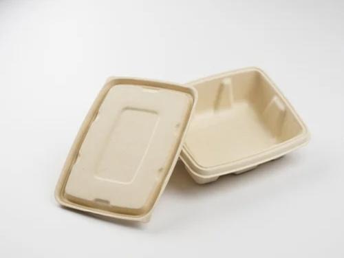 650ml Antileak Baggase Rectangle Container with Lid - Eco-friendly packaging