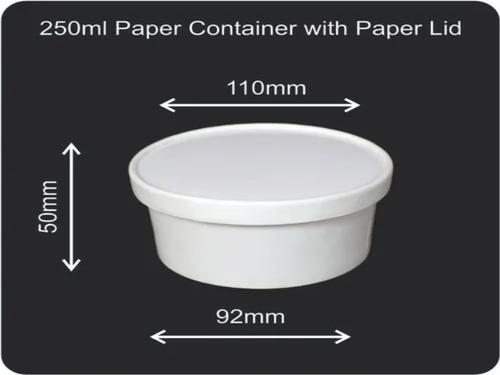 250ml White Paper Tub With Paper Lid - Eco-friendly packaging