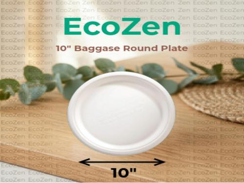 10" Baggase Round Plate - Eco-friendly packaging